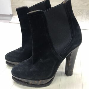 保管品 中古 RALPH LAUREN ラルフローレン ショート ブーツ size 36M イタリア製 ブラック