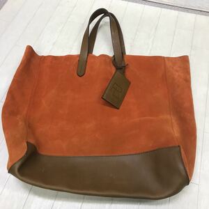 保管品 中古 ラルフローレン RalphLauren バッグ ハンドバッグ スエード オレンジ 