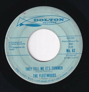 The Fleetwoods - They Tell Me It's Summer / Lovers By Night, Strangers By Day (B) RP-CF283