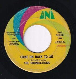 The Foundations - Baby, Now That I've Found You / Come On Back To Me (C) SF-CG006