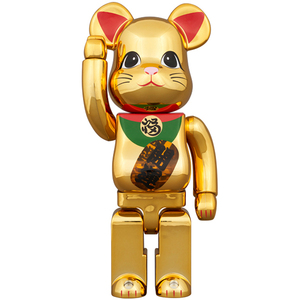 即日発送可能 新品未開封品 BE@RBRICK 招き猫 開運 金メッキ 発光 400％ ベアブリック Maneki Neko Good Luck Gold Plated Luminous 400％
