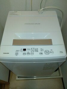 TOSHIBA　東芝　全自動電気洗濯機　ピュアホワイト　4.5㎏　AW-45M9(W)　中古美品　【東京都練馬区】