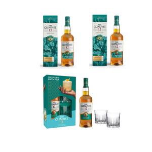 ○GLENLIVET 12 グレンリベット 12年 200周年 限定 シングルモルト グラス付き 3本セット