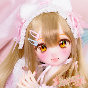 【RAINYBUNNY】DDH06 セミホワイト肌ヘッド ＋イヤリング＋レジンアイ３種類（５点セット）レジン盛り VOLKS DD ドルフィードリーム