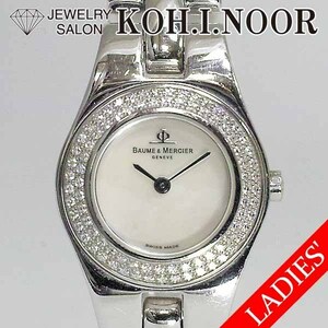  Baume&Mercier Linea lady's MVO45202 18 gold white gold quartz diamond approximately 57.4g BAUME&MERCIER