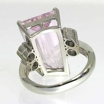 クンツァイト 12.37ct ダイヤモンド 0.49ct プラチナ PT900 リング 12号_画像5