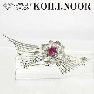 Не -Heated Pink Sapphire 0,939CT Diamond Platinum Pt850 14 Золото белое золото k14wg Brooch String для трех -миной струны