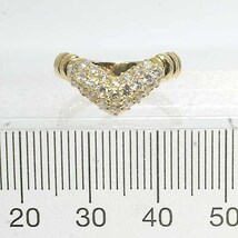 セイコー ダイヤモンド 0.62ct 18金イエローゴールド K18YG リング 11.5号 V字_画像7