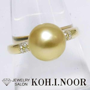  south . pearl 10.4mm diamond 0.24ct 18 gold yellow gold K18YG ring 21 number white chou pearl pearl 