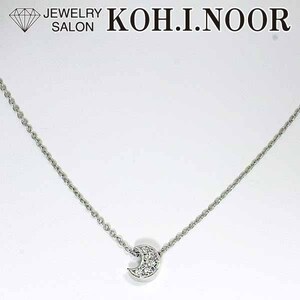  Star Jewelry diamond 0.08ct platinum Pt900 pendant necklace month moon STAR JEWELRY small necklace 