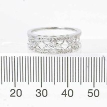 ダイヤモンド 0.35ct 18金ホワイトゴールド K18WG リング 14.5号～15号 フラワー 花_画像7