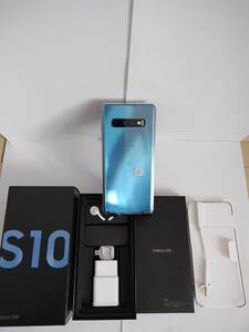 美品【Galaxy S10】 楽天モバイル版 SM-G973C　Prism Blue 付属品あり（イヤホン・充電器未使用） おまけ（画面フィルム＆保護ケース）