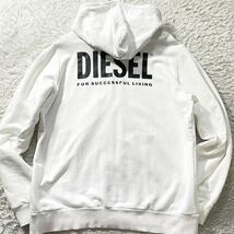 美品/XL相当●DIESEL ディーゼル セットアップ ジャージ ジップパーカー フード ジャケット ハーフ パンツ 半ズボン ビッグロゴ ストレッチ_画像3