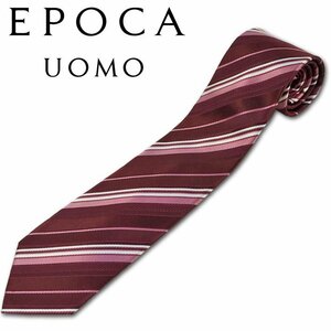 エポカウォモ EPOCA UOMO シルク レジメンタル ネクタイ バーガンディ系 新品 正規品 メンズ 日本製