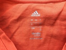 ADIDAS アディダス レディース ロゴ バブルドットプリント 半袖Tシャツ M オレンジ_画像2