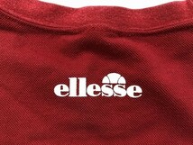 ellesse エレッセ レディース JAPANプリント ロゴワッペン 鹿の子 半袖Tシャツ 赤_画像2