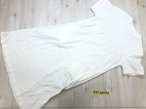 COEN コーエン レディース レース装飾 綿 半袖Tシャツワンピース FREE 白