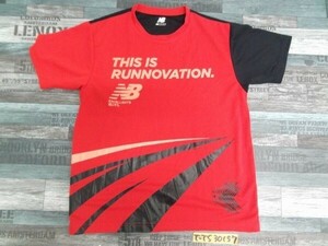 NEW BALANCE ニューバランス メンズ 湘南インターナショナルマラソン 2014 半袖Tシャツ S 黒赤