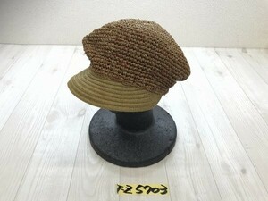 grace hats レディース ラフィア ペーパー帽 キャスケット 茶色