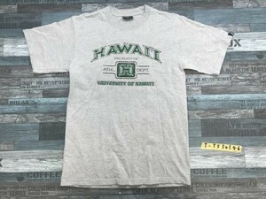 KULANUI メンズ HAWAII プリント 半袖Tシャツ 杢グレー