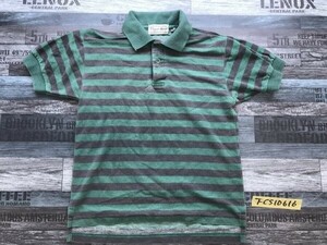 TIGER BOY Kids border pattern deer. . polo-shirt with short sleeves M(10-12) green charcoal gray 