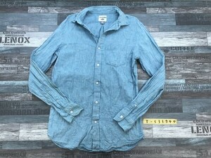 OLD NAVY オールドネイビー メンズ 胸ポケット付き カラー長袖シャツ 小さいサイズ XS 水色