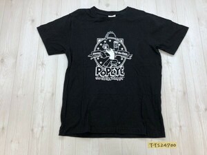 POPEYE ポパイ メンズ プリント コットン 半袖Tシャツ L 黒