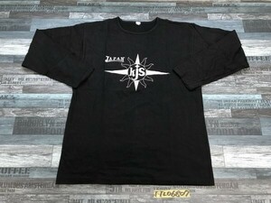 KJS メンズ JAPANロゴプリント ロンT 長袖Tシャツ F 黒