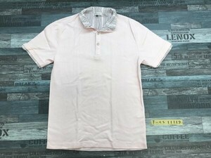 a.v.v HOMMEa- beige beige Homme men's piling put on manner rib polo-shirt with short sleeves 50 pink 