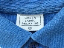 green label relaxing UNITED ARROWS ユナイテッドアローズ メンズ 刺繍 半袖ポロシャツ M 青_画像2