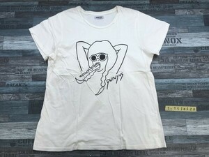 PUNYUS レディース サングラスガールプリント 半袖Tシャツ 4 オフホワイト