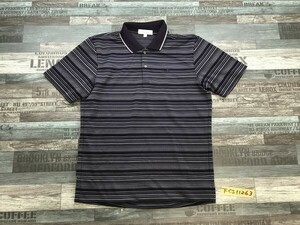 Calvin Klein GOLF カルバンクライン ゴルフ メンズ ボーダー ドライ 半袖ポロシャツ M 紫