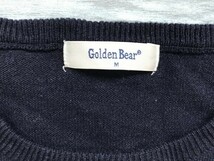 GOLDEN BEAR ゴールデンベア レディース ウール混 クルーネック ニットセーター M 紺_画像2