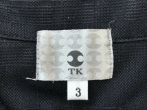 TK MIXPICE タケオキクチ メンズ 柄織り 薄手 半袖ポロシャツ 3 黒_画像2