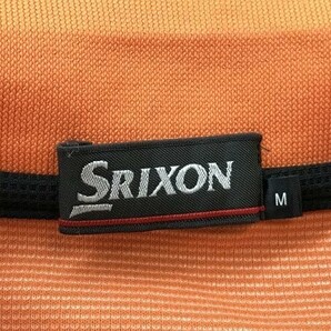 SRIXON スリクソン メンズ ゴルフ Vネック ロゴ刺繍 ドライ 半袖ポロシャツ M オレンジの画像2