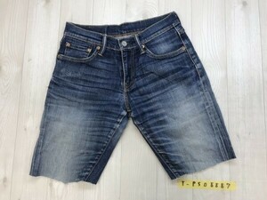 Levi's 511 リーバイス メンズ セルフカットリメイク デニムハーフパンツ W28 青