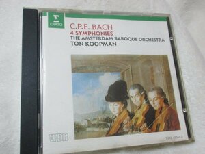 C.P.E.バッハ：４つのシンフォニア Wq. 183 【CD】トン・コープマン指揮　アムステルダム・バロック管