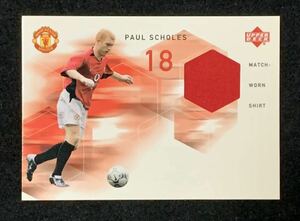 UPPER DECK 2002 MANCHESTER UNITED PAUL SCHOLES ポール スコールズ MATCH-WORN SHIRT 実使用ゲームジャージカード