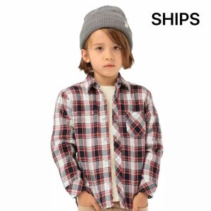 SHIPS KIDS:リバーシブル チェック シャツ(110cm)