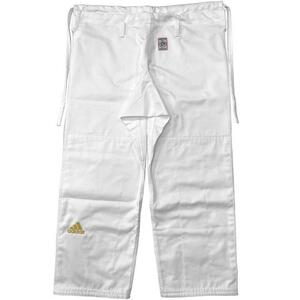 * Adidas * новый товар 145cm[IJF* все . полосный новый стандарт соответствует ] ограниченный товар сделано в Японии дзюдо надеты брюки верх модель белый / Gold 