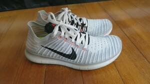 ★☆ナイキ NIKE FREE RN FLYKNIT フリー ラン フライニット シューズ 25cm Wolf Gray Mangoマルチ レディース　Ｃ－141☆★