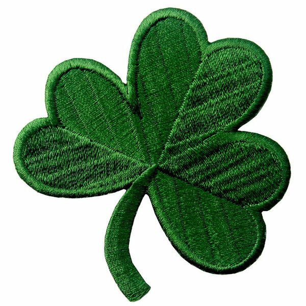 【在庫処分】シャムロック ラッキー アイルランド アイルランド アップリケ ダークグリーン 刺繍入りアイロン貼り付け/縫い付けワッ