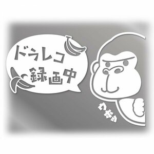 ひょっこりゴリラ吹き出しセット カッティングステッカー【ドラレコ録画中・白色】