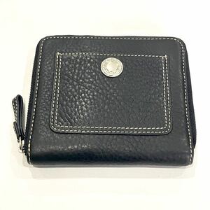 【美品】COACH コーチ 財布 ミニ財布 二つ折り財布 ラウンドファスナー コンパクト ウォレット コインケース ブラック