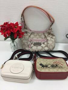 美品★ COACH コーチ ショルダーバッグ 　3点セット　♪