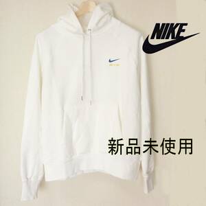 新品正規品L★ナイキ NIKE 白・ホワイト スウェット綿メンズパーカー フレンチテリー/フーディーコットン