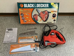 静岡発☆ BLACK&DECKER ブラックアンドデッカー 電動式ノコギリ ジグソー KS900G-JP 400W 100V 0-5.500/min 作動OK ※商品説明要確認