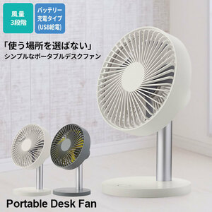 [ price cut ] electric fan fan gray battery desk fan office desk electric fan USB rechargeable cordless Mini compact M5-MGKAK00002GY