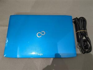 #4703 ノート パソコン 富士通 FMV LIFEBOOK AH77/J アクアブルー FMVA77JLG Core i7 本体 充電器 初期化済み PC FUJITSU ジャンク