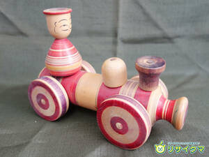 【中古】M▽車 くるま 木のおもちゃ 木製 玩具 古いおもちゃ (37518)